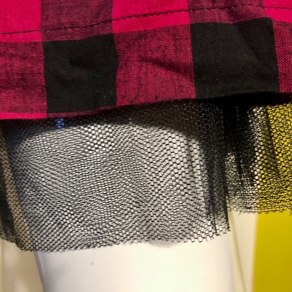 Strapless PLAID PINK DRESS- cotton M - Picture 2 of 2